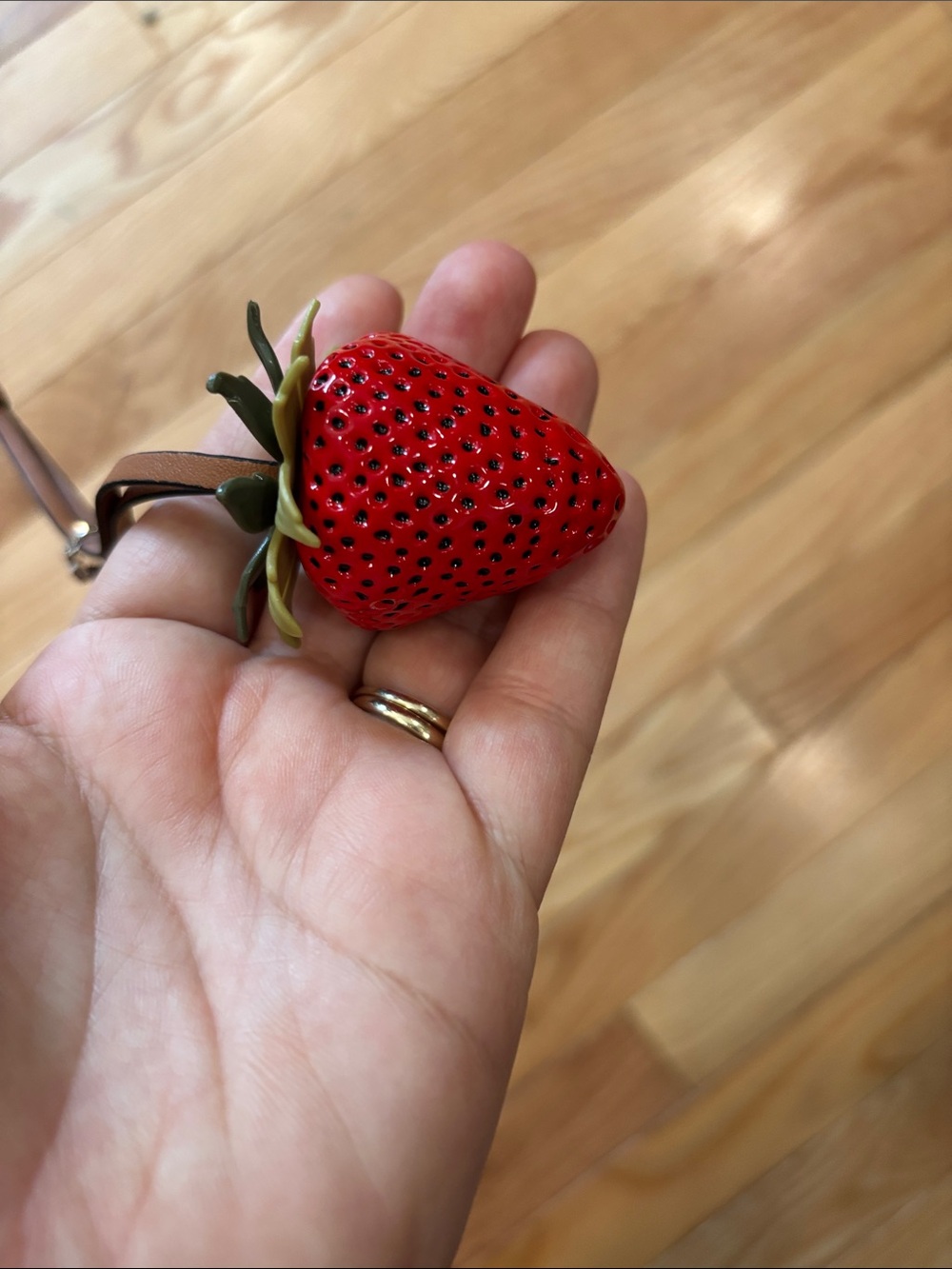 Tory Burch Red Strawberry Leather Bag Charm - Picture 5 of 7